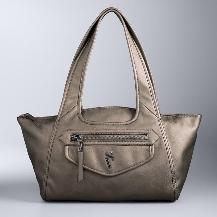 Simply Vera Vera Wang Best Friend Satchel, Women's, Med Brown