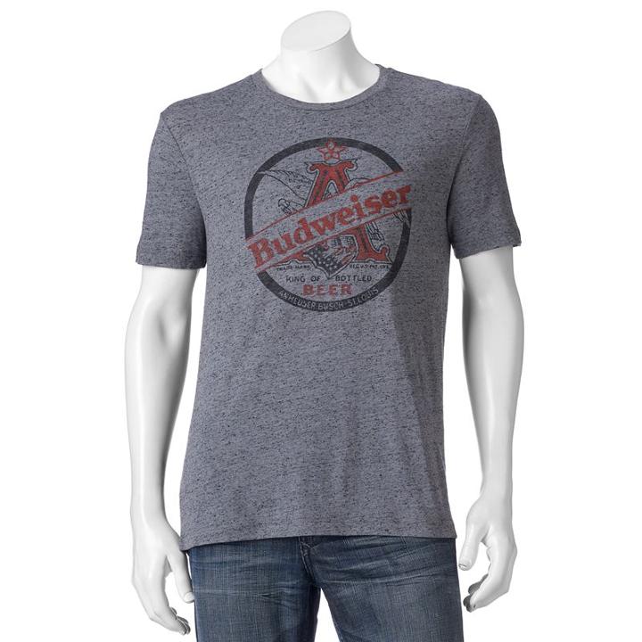 Men's Budweiser Logo Tee, Size: Large, Blue Other