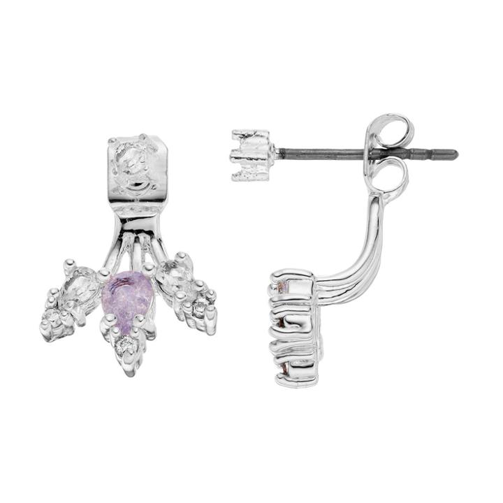 Lc Lauren Conrad Cubic Zirconia Nickel Free Front Back Earrings, Women's, Blue