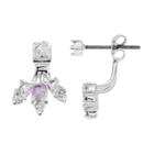 Lc Lauren Conrad Cubic Zirconia Nickel Free Front Back Earrings, Women's, Blue