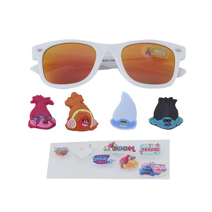 Girls 4-6x Dreamworks Trolls Poppy, Branch, Creek & Dj Suki 3d Character Retro Square Sunglasses, Girl's, Multicolor