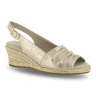 Easy Street Kindly Women's Espadrille Wedge Sandals, Size: 11 Ww, Gold