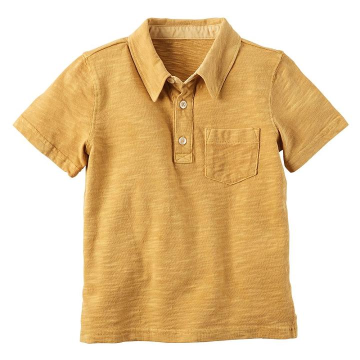 Boys 4-8 Carter's Slubbed Polo, Size: 8, Yellow