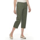 Petite Croft & Barrow&reg; Essential Twill Capri Pants, Women's, Size: 16 Petite, Dark Green