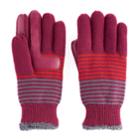 Women's Isotoner Striped Knit Smartouch Smartdri Tech Gloves, Pink