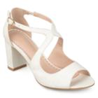 Journee Collection Aalie Women's High Heel Sandals, Size: Medium (6), White