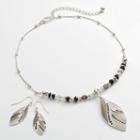 Bead Pendant Necklace & Drop Earring Set, Girl's, Black
