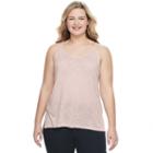 Juniors' Plus Size Mudd&reg; Double V-neck Camisole, Girl's, Size: 3xl, Lt Orange