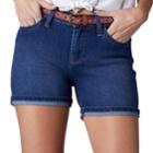 Women's Lee Cora Belted Jean Shorts, Size: 10 Avg/reg, Dark Blue