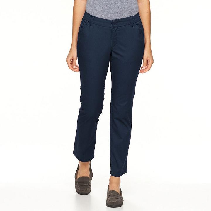 Petite Lee Essential Straight-leg Chino Pants, Women's, Size: 14 Petite, Blue