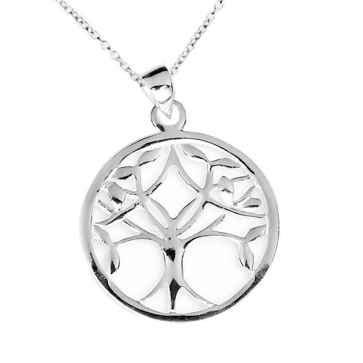 Sterling Silver Tree Of Life Pendant Necklace, Women's, Size: 17, Grey