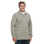Big & Tall Haggar Marled Sweater Fleece Quarter-zip Pullover, Men's, Size: L Tall, Dark Beige