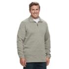 Big & Tall Haggar Marled Sweater Fleece Quarter-zip Pullover, Men's, Size: L Tall, Dark Beige