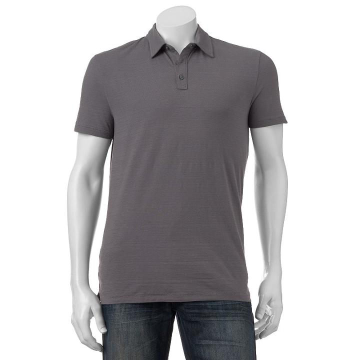 Big & Tall Marc Anthony Slim-fit Slubbed Polo, Men's, Size: Mt, Grey