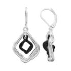 Napier Silver Orbital Drop Earring, Women's, Black