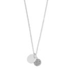 Lc Lauren Conrad Simulated Crystal Disc Pendant Necklace, Women's, Silver