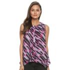 Women's Dana Buchman Pleated Mixed-media Tank, Size: Xl, Brt Pink