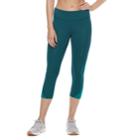 Women's Tek Gear&reg; Side Panel Mid-rise Capri Leggings, Size: Xxl, Dark Blue