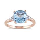 10k Rose Gold Sky Blue Topaz Diamond Accent Ring, Women's, Size: 8