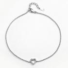 Sophie Miller Sterling Silver Cubic Zirconia Heart Anklet, Women's, Size: 9.50