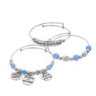 She Believed She Could Charm Bangle Bracelet Set, Women's, Turq/aqua