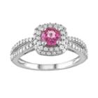 Pink Sapphire And Diamond Engagement Ring In 14k White Gold (1/2 Ct. T.w.), Women's, Size: 5