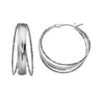 Napier Silver Click It Hoop Earring, Women's