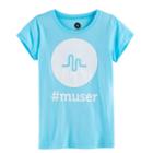 Girls 7-16 Musical. Ly #muser Glitter Graphic Tee, Size: Small, Blue Other