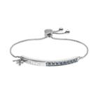 Brilliance Faith Cross & Wing Lariat Bracelet With Swarovski Crystals, Women's, Size: 7