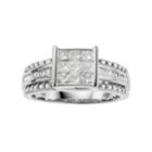 10k White Gold 1 Carat T.w. Invisible Set Diamond Engagement Ring, Women's, Size: 7