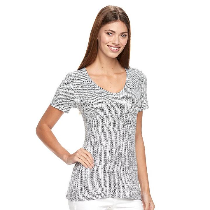 Women's Apt. 9&reg; Essential V-neck Tee, Size: Xxl, White