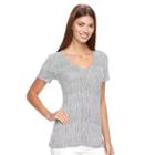 Women's Apt. 9&reg; Essential V-neck Tee, Size: Xxl, White
