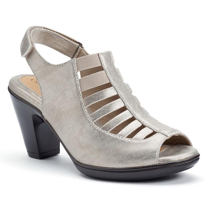 Croft & Barrow&reg; Women's Caged High Heels, Size: 7, Light Grey