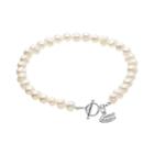 Dayna U Florida Gators Sterling Silver Freshwater Cultured Pearl Logo Charm Toggle Bracelet, Women's, Size: 8, White