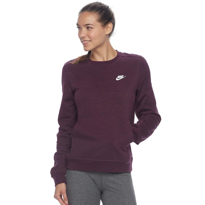 Women's Nike Cozy Classic Sweatshirt, Size: Medium, Dark Red