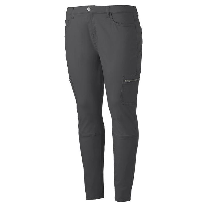 Juniors' Plus Size Mudd&reg; Cargo Utility Skinny Pants, Teens, Size: 16 W, Grey