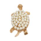 Napier Simulated Pearl Textured Turtle Pin, Women's, White