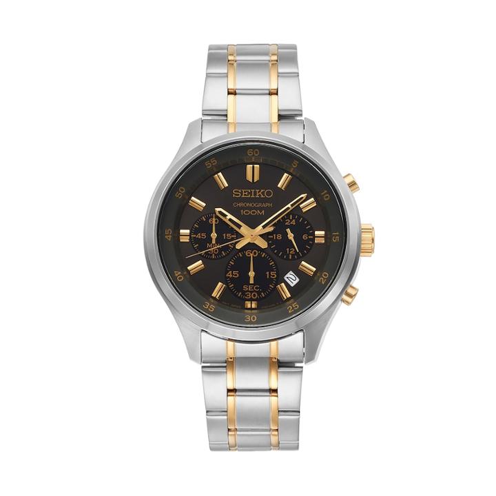 Seiko Men's Two Tone Stainless Steel Chronograph Watch - Sks591, Size: Large, Multicolor