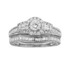 14k White Gold 1-ct. T.w. Igl Certified Round-cut Diamond Frame Ring Set, Women's, Size: 7