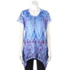 Women's World Unity Embellished Lace Tee, Size: Medium, Blue (navy)