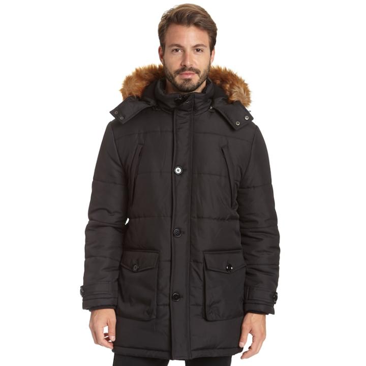 Big & Tall Excelled Faux-fur Hooded Parka, Men's, Size: 4xb, Black