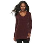 Women's Apt. 9&reg; Chenille Vented Tunic, Size: Medium, Red