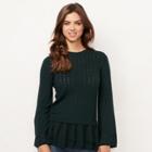 Women's Lc Lauren Conrad Pointell Babydoll Sweater, Size: Xxl, Green
