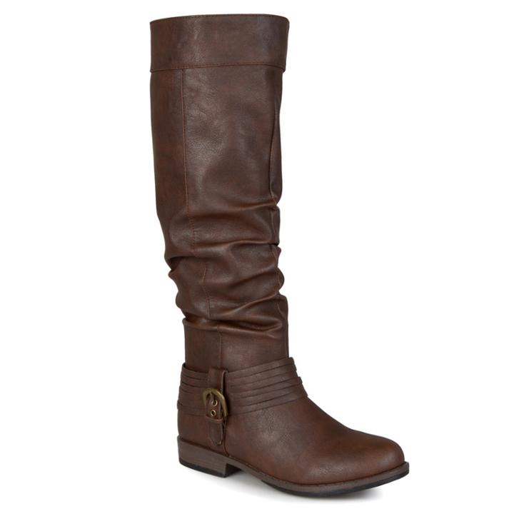 Journee Collection Debi Women's Slouch Boots, Size: 8.5, Brown
