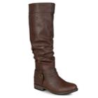 Journee Collection Debi Women's Slouch Boots, Size: 8.5, Brown