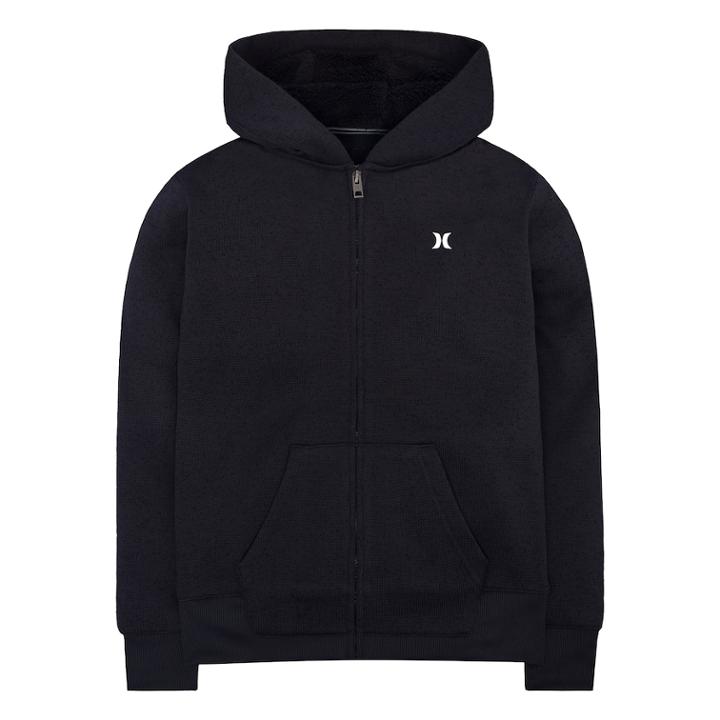 Boys 8-20 Hurley Logo Fleece Full-zip Hoodie, Size: Xl, Med Grey