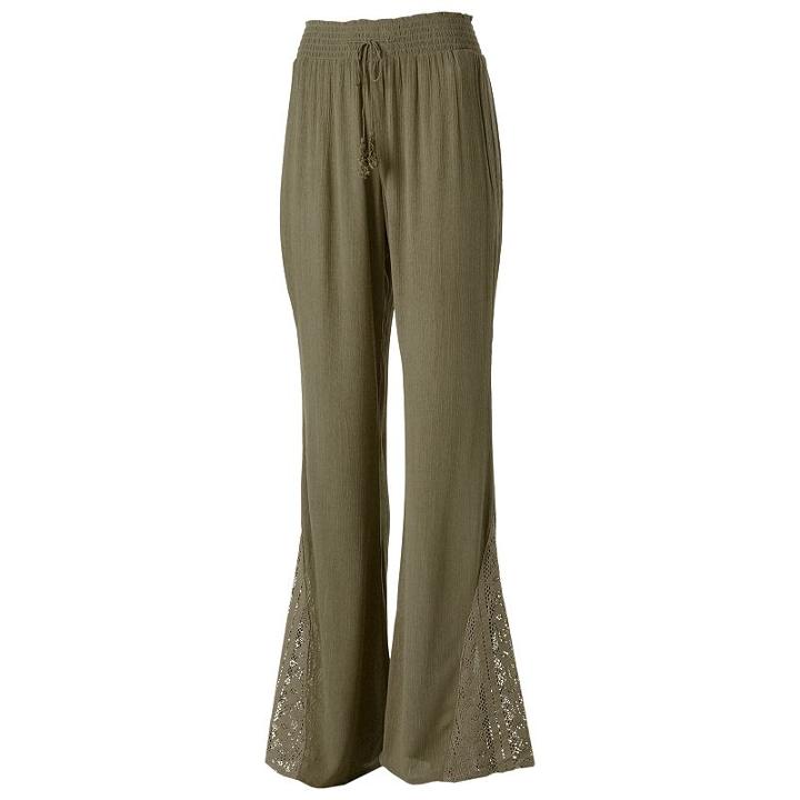 Juniors' Mudd&reg; Crochet Wide Leg Pants, Girl's, Size: Xs, Green Oth
