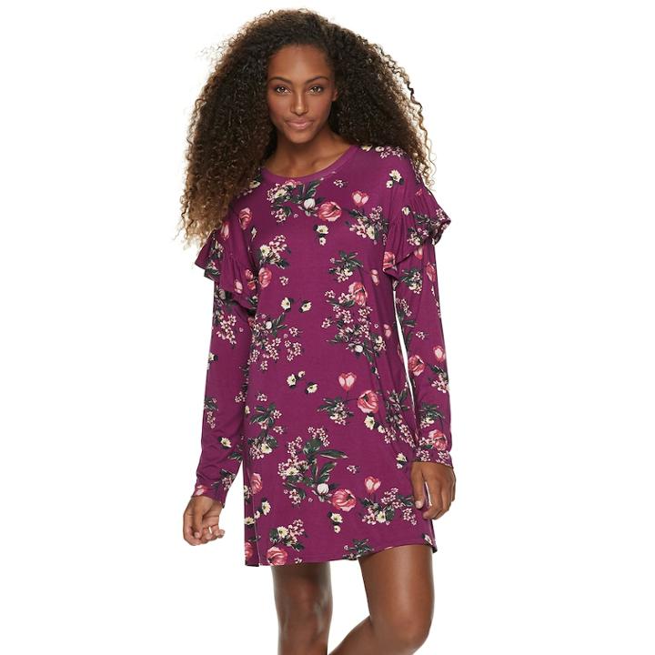 Juniors' Love, Fire Ruffled Swing Dress, Teens, Size: Small, Purple