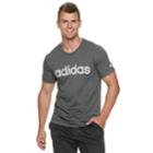 Men's Adidas Mesh Linear Logo Tee, Size: Small, Med Grey