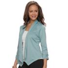 Juniors' About A Girl Open-front Ponte Blazer, Size: Large, Lt Green